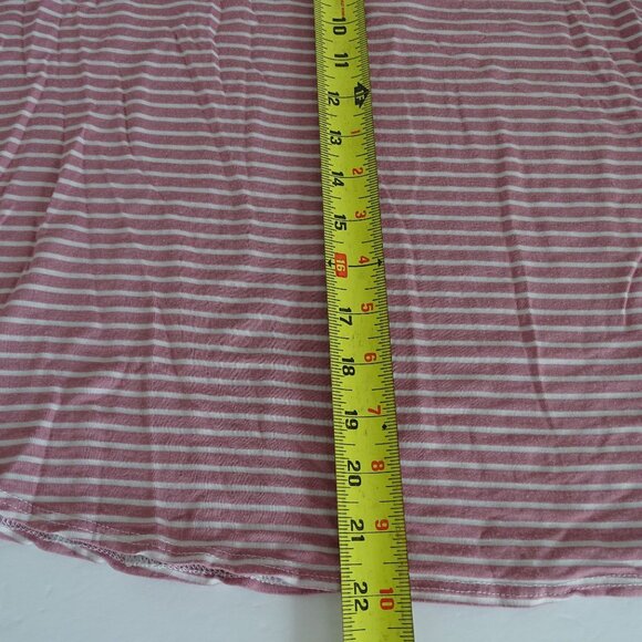 Cest La Vie Pink White Striped Cap Sleeve Top Women Size M Pullover - Picture 7 of 7
